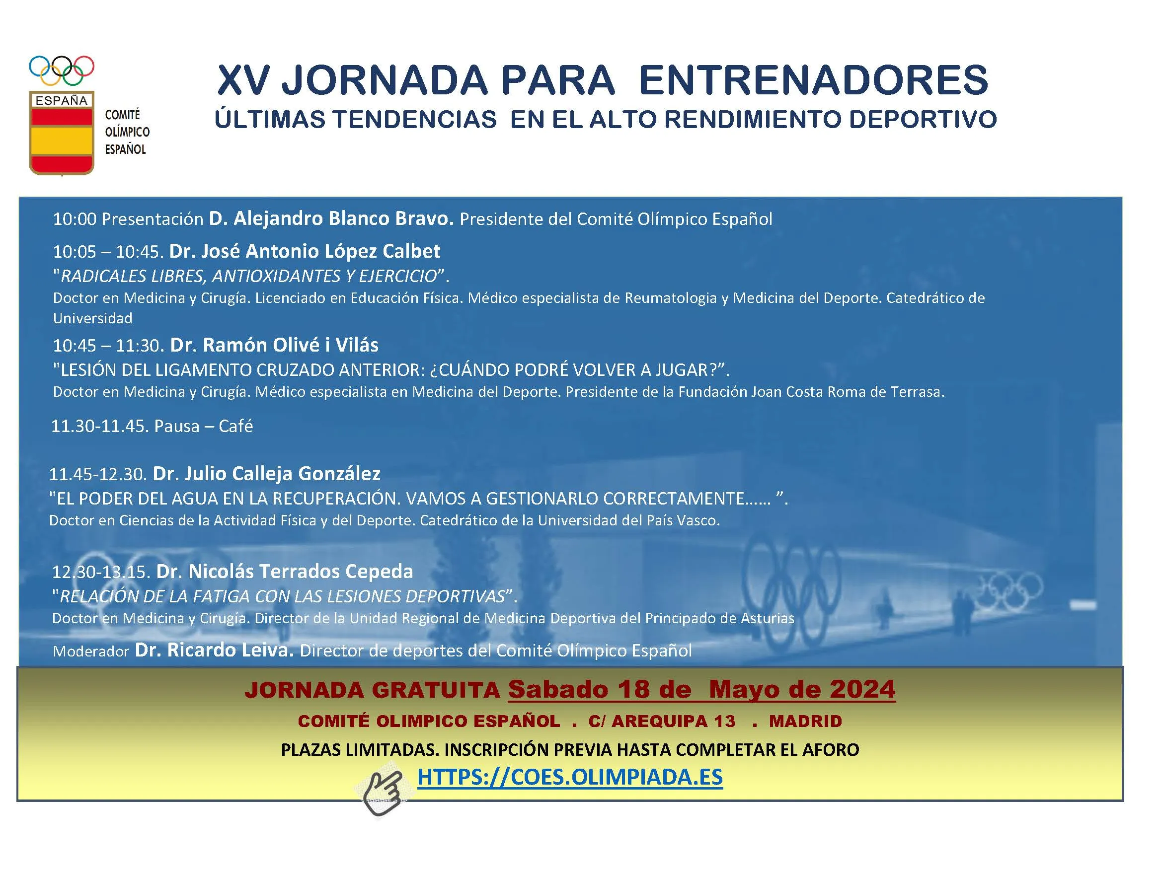 XV Jornada para Entrenadores COE (18 de mayo)