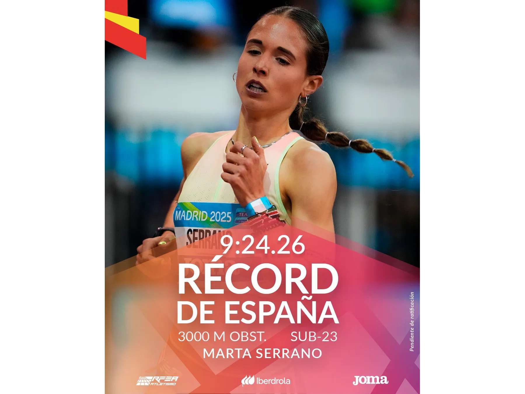 Récord de España Sub 23 de 3.000m obstáculos